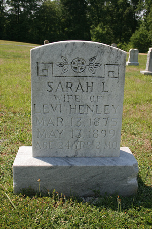 HENLEY - Sarah L  wife of Levi HENLEY d 1899