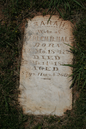 HALE - Sarah wife  of Harlen B HALE d 1885