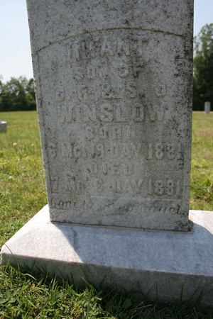 WINSLOW - Infant son of J R and S O Winslow d 1881